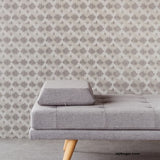 376033 Bechar Grey Geometric Wallpaper