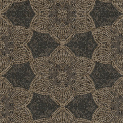 376050 Seychelles Brown Medallion Wallpaper