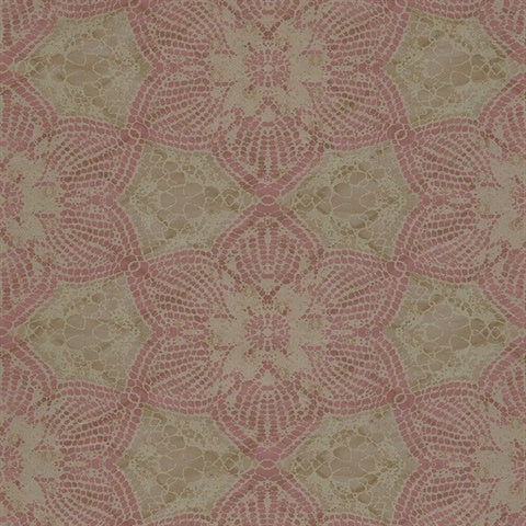 376054 Seychelles Mauve Medallion Wallpaper