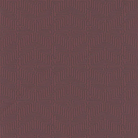 376061 Kairo Maroon Geometric Wallpaper