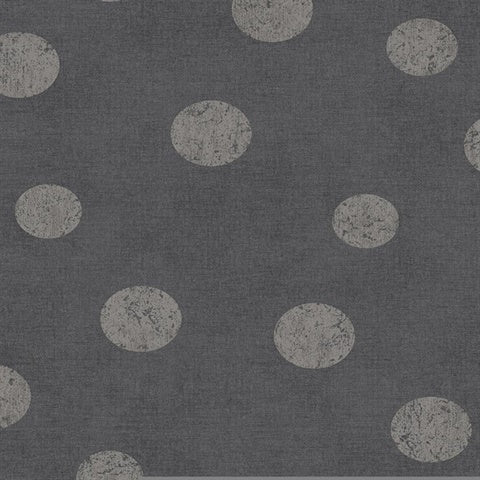 379045 Caro Charcoal Polka Dots Wallpaper