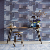 379063 Eline Blue Geometric Wallpaper