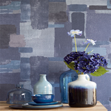 379063 Eline Blue Geometric Wallpaper