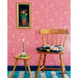 383541 Rice 2 Pink Floral Non-Woven Wallpaper