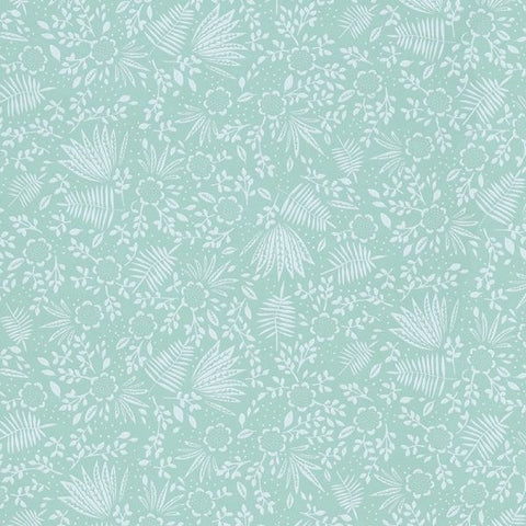 383542 Rice 2 Turquoise Floral Non-Woven Wallpaper 