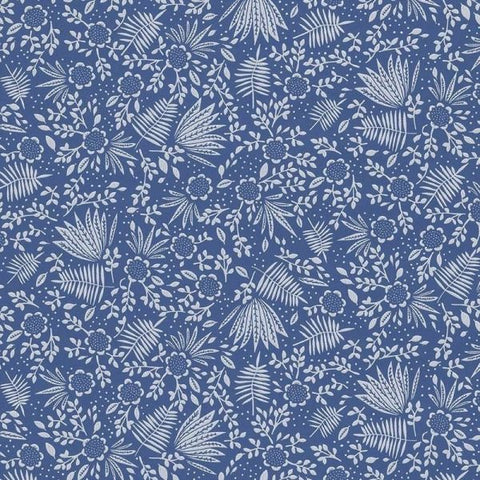 383544 Rice 2 Blue Floral Non-Woven Wallpaper