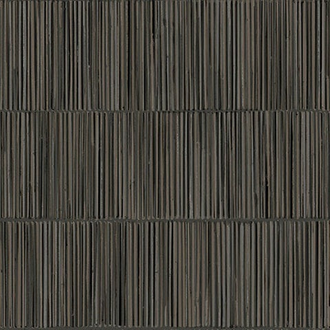 391510 Aspen Charcoal Natural Stripe Wallpaper