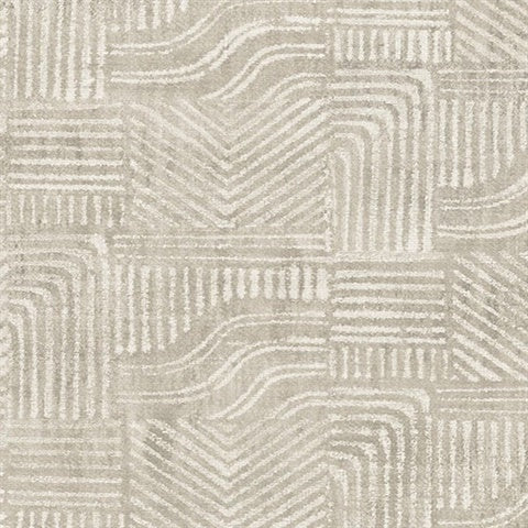 391532 Pueblo Light Grey Global Geometric Wallpaper