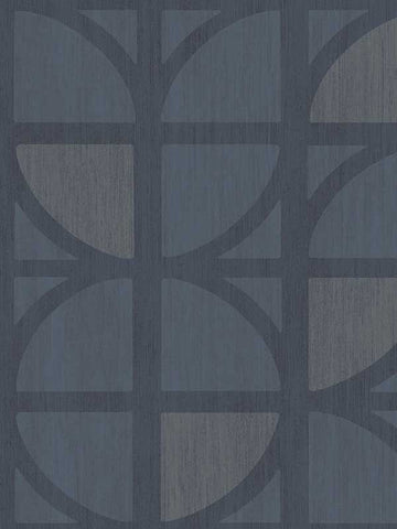 395813 Tulip Dark Blue Geometric Trellis Wallpaper