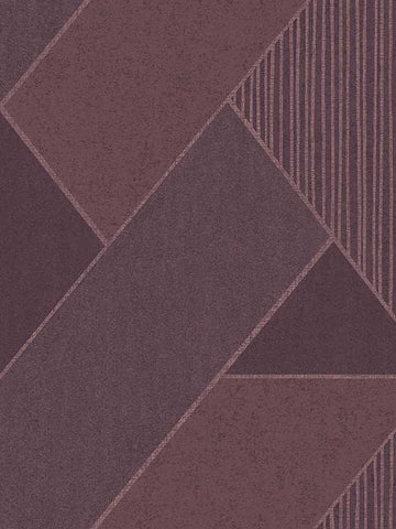 395833 Art Deco Plum Glam Geometric Wallpaper