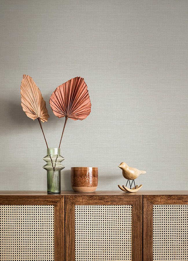 4080-24278 Agave Grey Faux Grasscloth Wallpaper