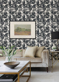 4014-26404 Giulietta Black Painterly Geometric Wallpaper