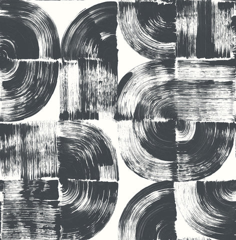 4014-26404 Giulietta Black Painterly Geometric Wallpaper