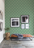 4014-26410 Livia Green Trellis Wallpaper