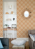 4014-26423 Palmier Orange Lotus Fan Wallpaper