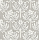 4014-26425 Palmier Grey Lotus Fan Wallpaper