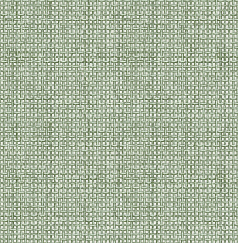 4014-26438 Zia Green Basketweave Wallpaper