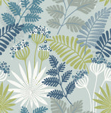4014-26450 Praslin Sky Blue Botanical Wallpaper