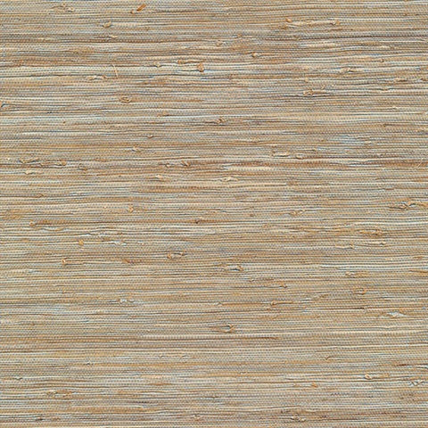 4018-0007 Jeong Soft Teal Beige Grassscloth Wallpaper