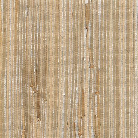 4018-0031 Tereza Silver Foil Grasscloth Wallpaper