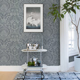 4019-86442 Artemis Sapphire Floral Damask Wallpaper