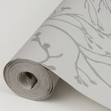 4019-86453 Koura Silver Budding Branches Wallpaper