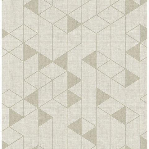 4034-26770 Fairbank Champagne Linen Geometric Wallpaper