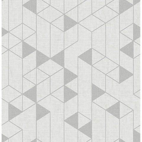 4034-26771 Fairbank Silver Linen Geometric Wallpaper