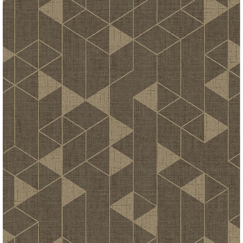 4034-26773 Fairbank Chocolate Linen Geometric Wallpaper