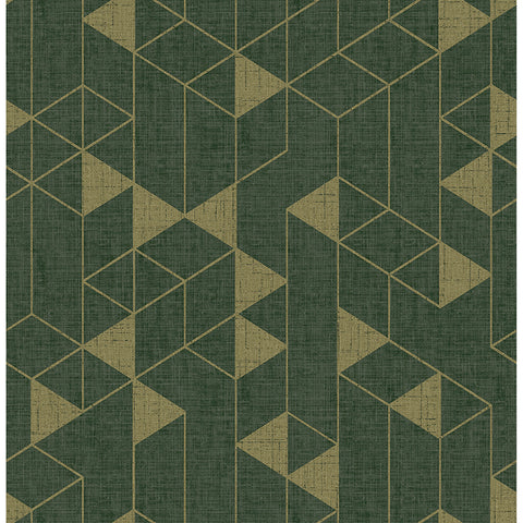 4034-26774 Fairbank Evergreen Linen Geometric Wallpaper