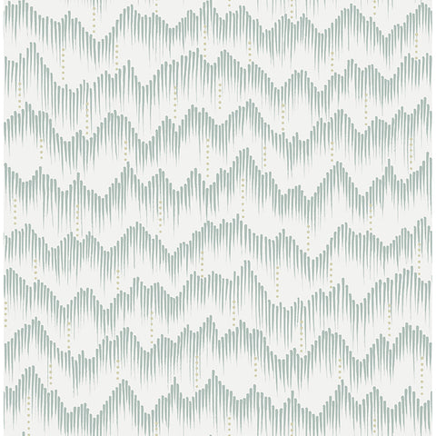4034-26776 Holmby Seafoam Brushstroke Zigzag Wallpaper