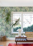 4034-72127 Trousdale Green Fanning Flora Wallpaper