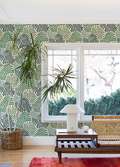 4034-72127 Trousdale Green Fanning Flora Wallpaper – wallcoveringsmart