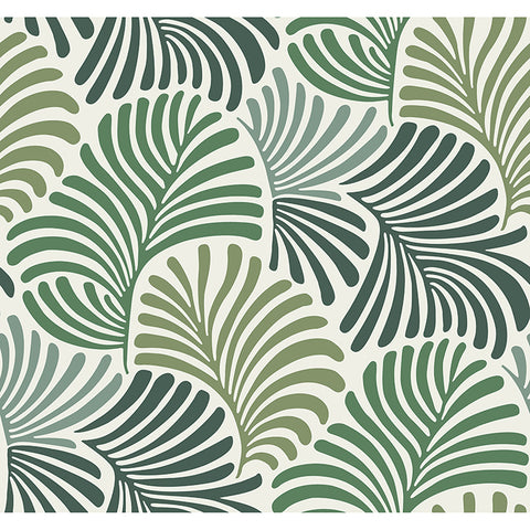 4034-72127 Trousdale Green Fanning Flora Wallpaper