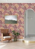 4034-72128 Trousdale Raspberry Fanning Flora Wallpaper