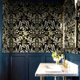 4034-72131 Black gray beige gold metallic Jungle Tropical leaves leopard cheetah Wallpaper