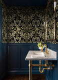 4034-72131 Getty Black Jungle Damask Wallpaper