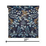 4034-72133 Navy blue ginger gold metallic Jungle Tropical leaves leopard cheetah Wallpaper
