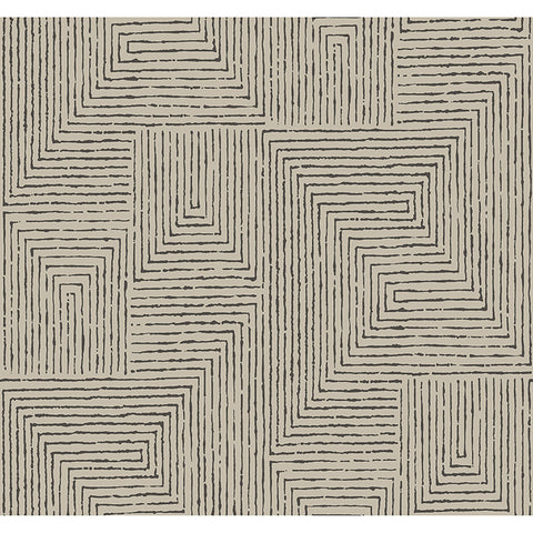 4034-72140 Mortenson Taupe Geometric Wallpaper