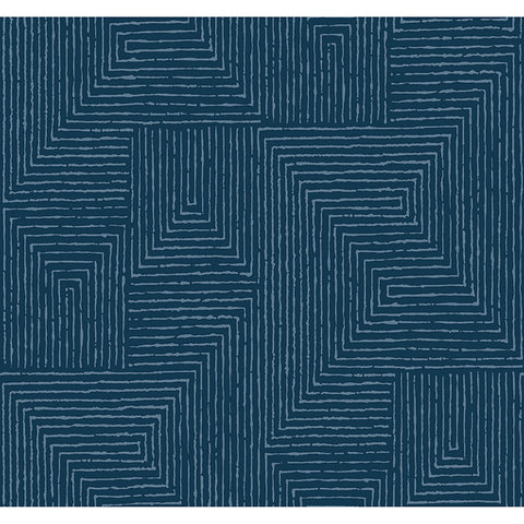 4034-72144 Mortenson Navy Geometric Wallpaper