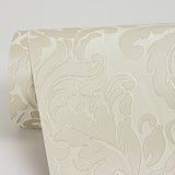  4058-24804 Betina White Damask Wallpaper