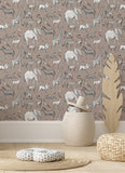 4060-139271 Kenji Light Brown Safari Wallpaper