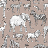 4060-139271 Kenji Light Brown Safari Wallpaper