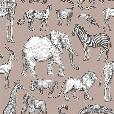 4060-139271 Kenji Light Brown Safari Wallpaper