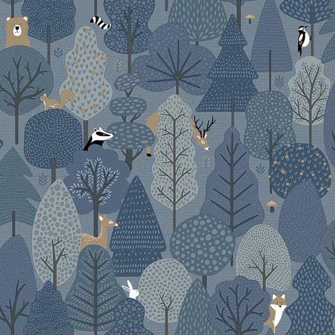 4060-51601 Quillen Indigo Forest Wallpaper