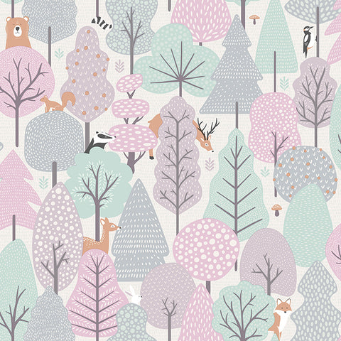  4060-51603 Quillen Pink Forest Wallpaper