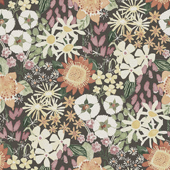 4066-26522 Karina Raspberry Wildflower Garden Wallpaper