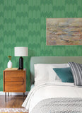 4066-26525 Nyle Green Chevron Stripes Wallpaper