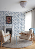 4066-26532 Inge Denim Floral Block Print Wallpaper