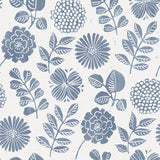 4066-26532 Inge Denim Floral Block Print Wallpaper